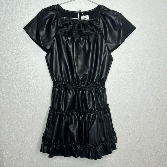 NWT Misa Vegan Leather Severine Dress In Black XS Revolve - Picture 2 of 16